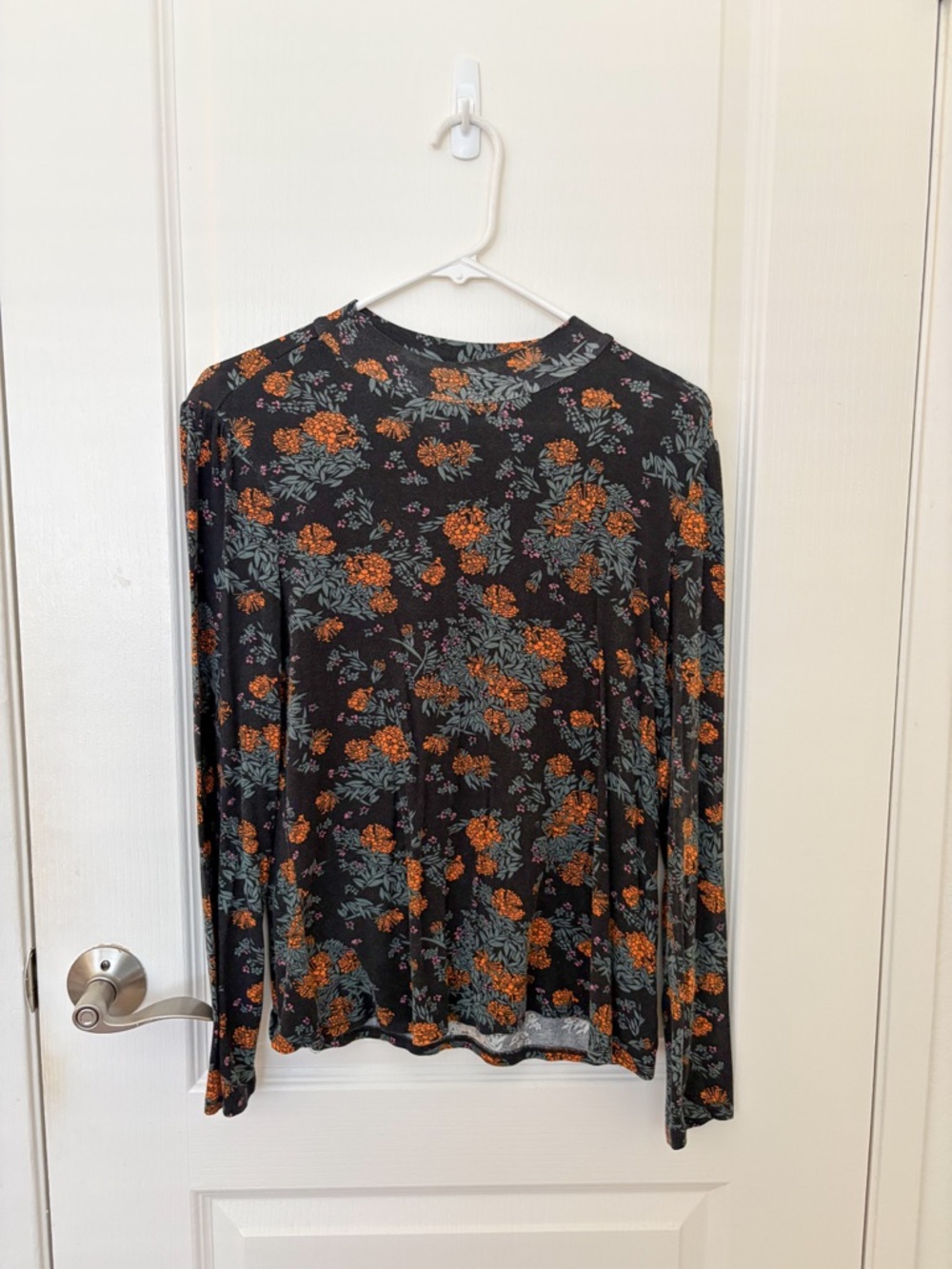 ModCloth Floral Mock Neck Top